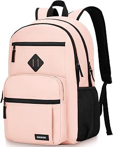 BIKROD Backpack for Girls Women, School Backpack for Teen Boys, Lightweight Casual High School Bookbag, Daily-use Travel Laptop Backpack Fits 15.6 Inch Notebook