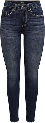 ONLY, Kadın, ONLBLUSH MID SK ANKLE RW DNM DOT245 NOOS, Jean Pantolon, Dark Blue Denim, M