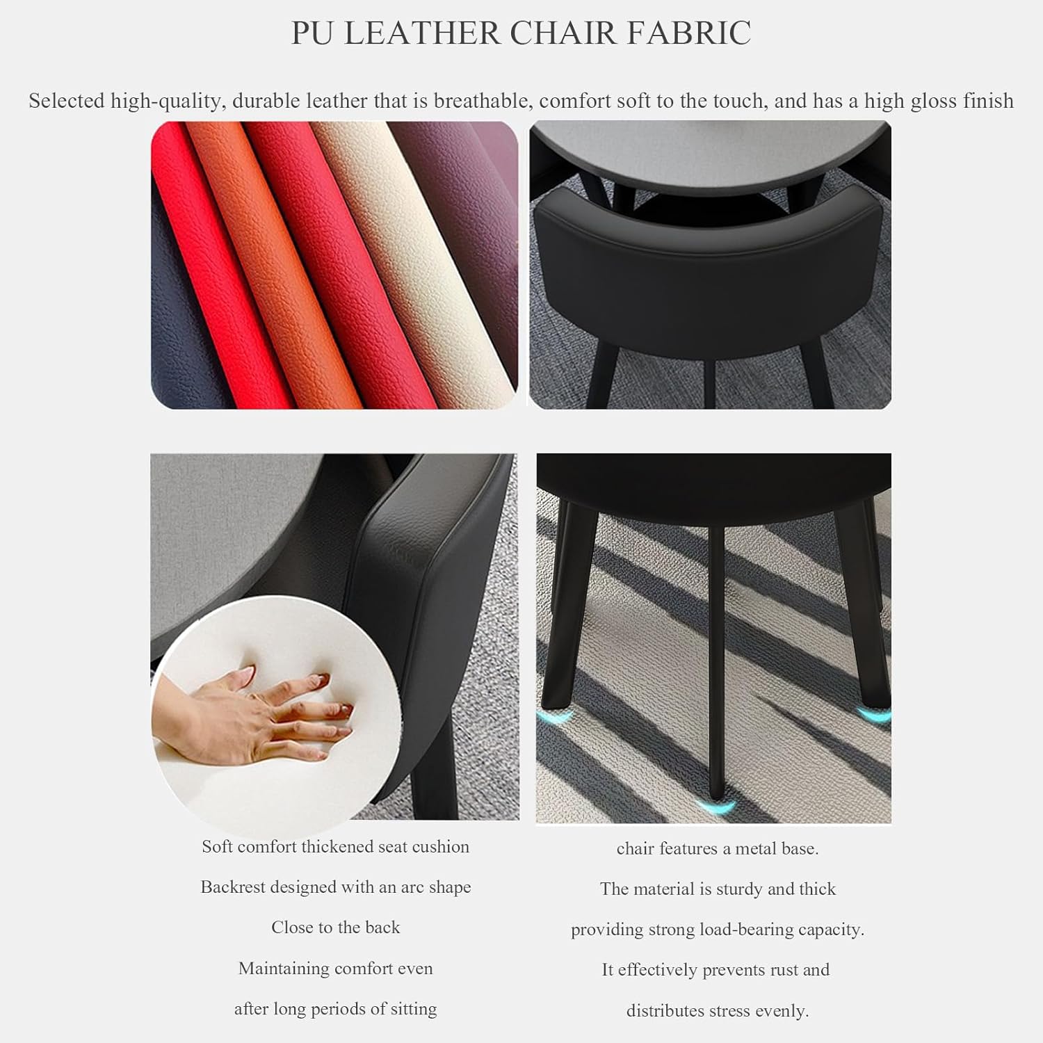 Office Reception Negotiation Table and Chair Set, Commercial Conference Table and Chair Combination, Small Coffee Dining Table and Chair Set for 4, Modern Kitchen Living Room Dining Room Furniture