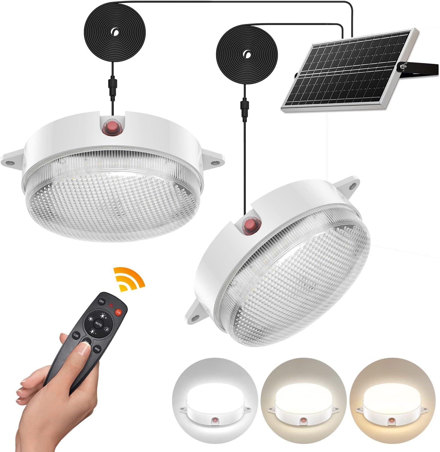 Kyson Indoor Solar Barn Lights,Solar Powered Led Shed Light with On Off ...