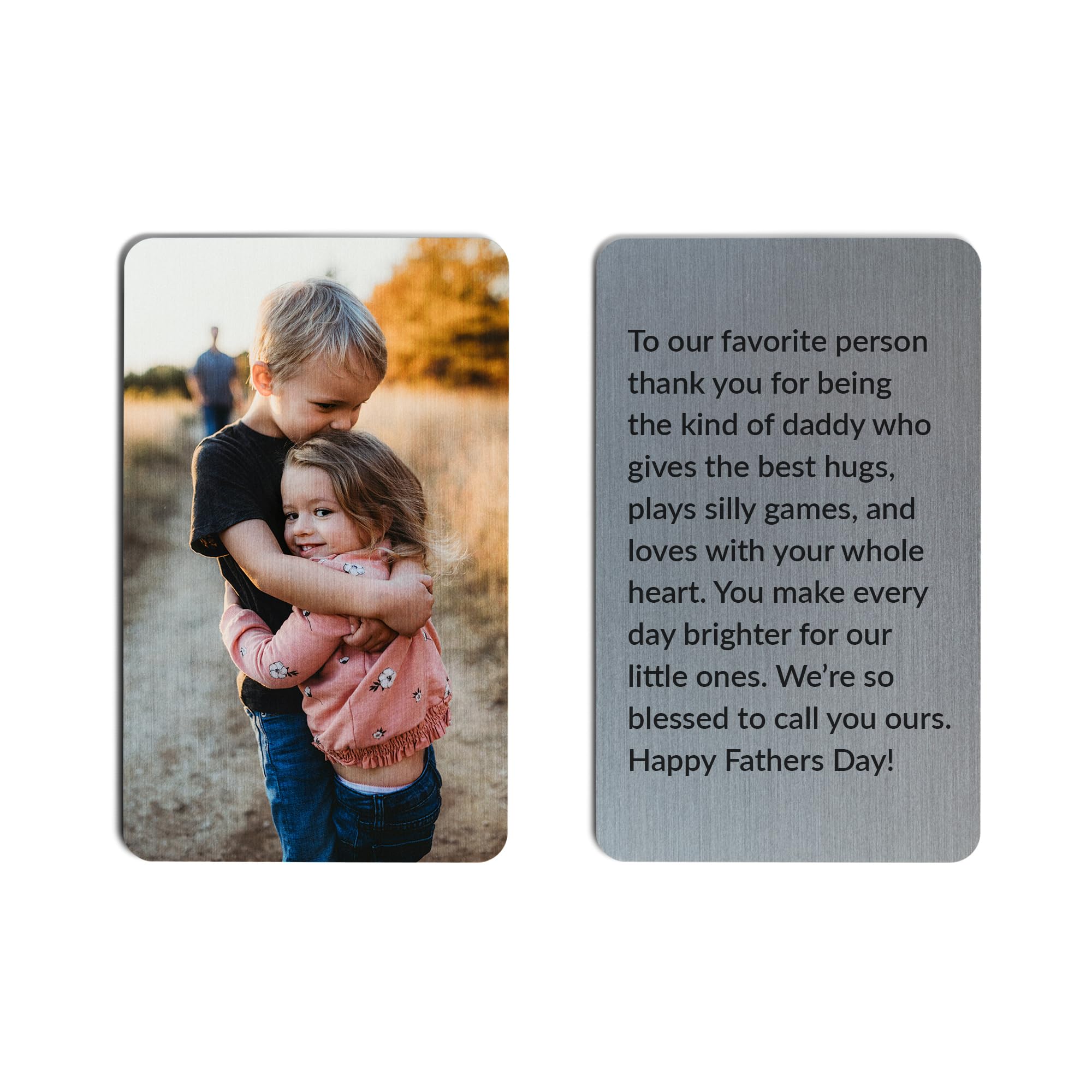 Personalized Wallet Card with Picture: Engraved Metal Insert for Husband, Dad & Men - Ideal for Father's Day, Military Deployment & Anniversary