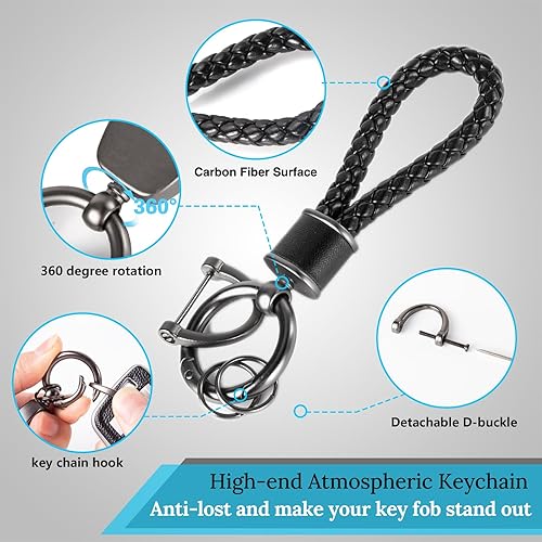 Miniatura 3 de Funda para llavero Audi con llavero de cuerda trenzada de metal, carcasa de TPU suave mejorada para llavero A3-A8 Q5 Q8 R8 RS4-RS7 S4-S8 SQ5 (azul,
