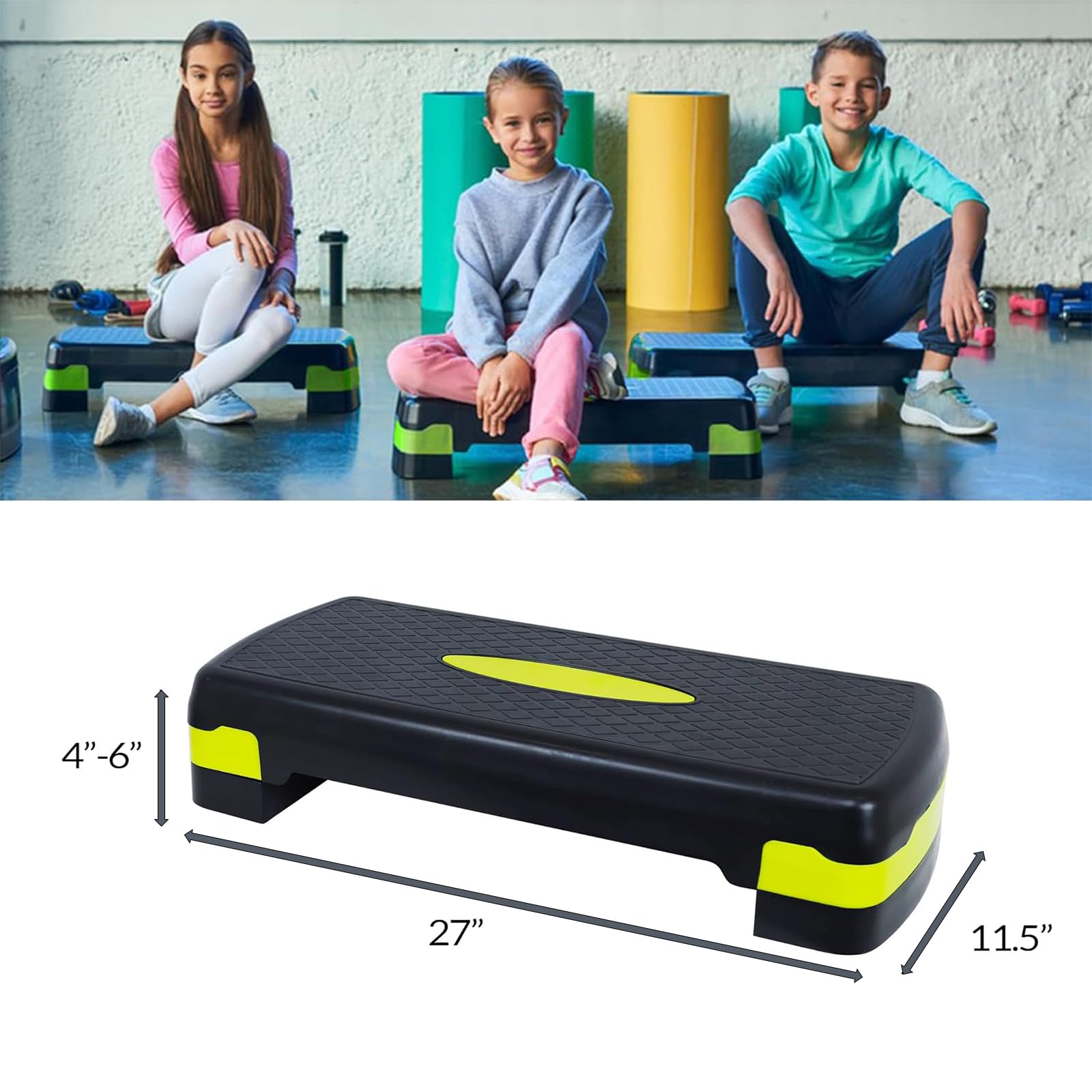 Stepper Aerobic Step de Fitness Hauteur Ajustable 10cm/15 cm, Home-Stepper, Stepbench avec Surface Antidérapante Planche aérobic pour Maison/Gym Exercice/Bureau