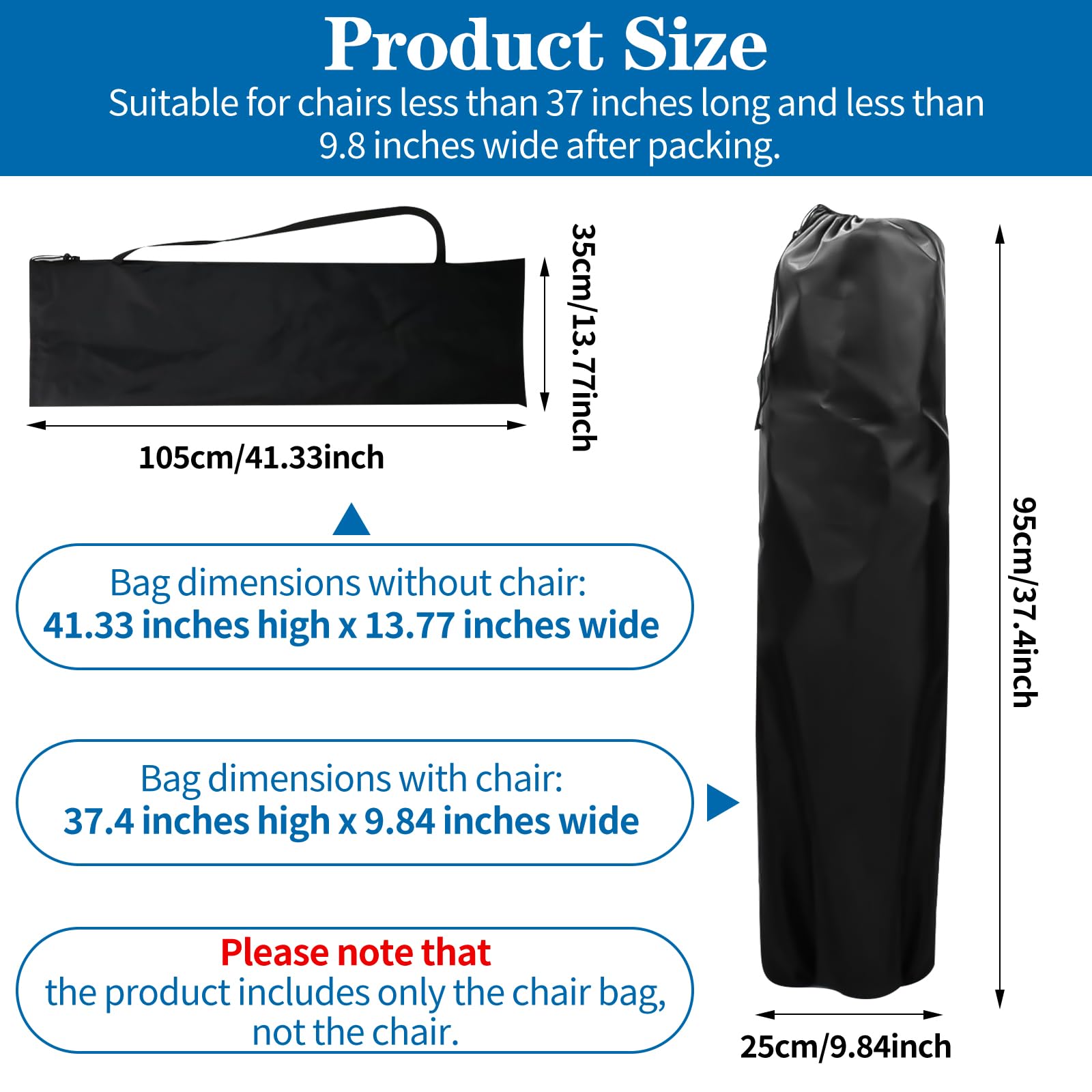 Ersatztasche für Campingstuhl,105CM X 35CM Campingstuhl Ersatztasche, Aufbewahrungstasche für Campingstühle, Geeignet für Camping und Wandern (Nur eine Tasche, Kein Stuhl)