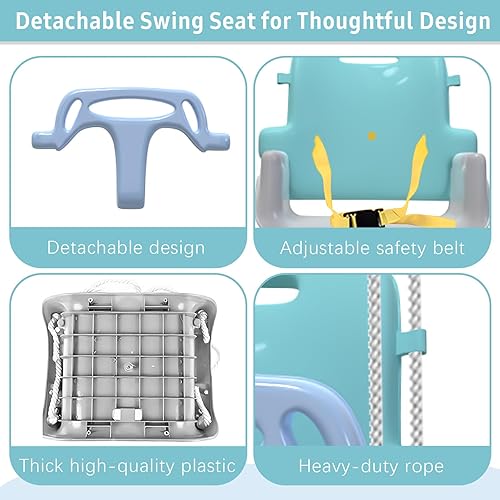 Miniatura 3 de Columpio y jersey de bebé 2 en 1 para niños pequeños, columpio plegable para bebé para uso en exteriores e interiores, fácil de instalar y almacenar