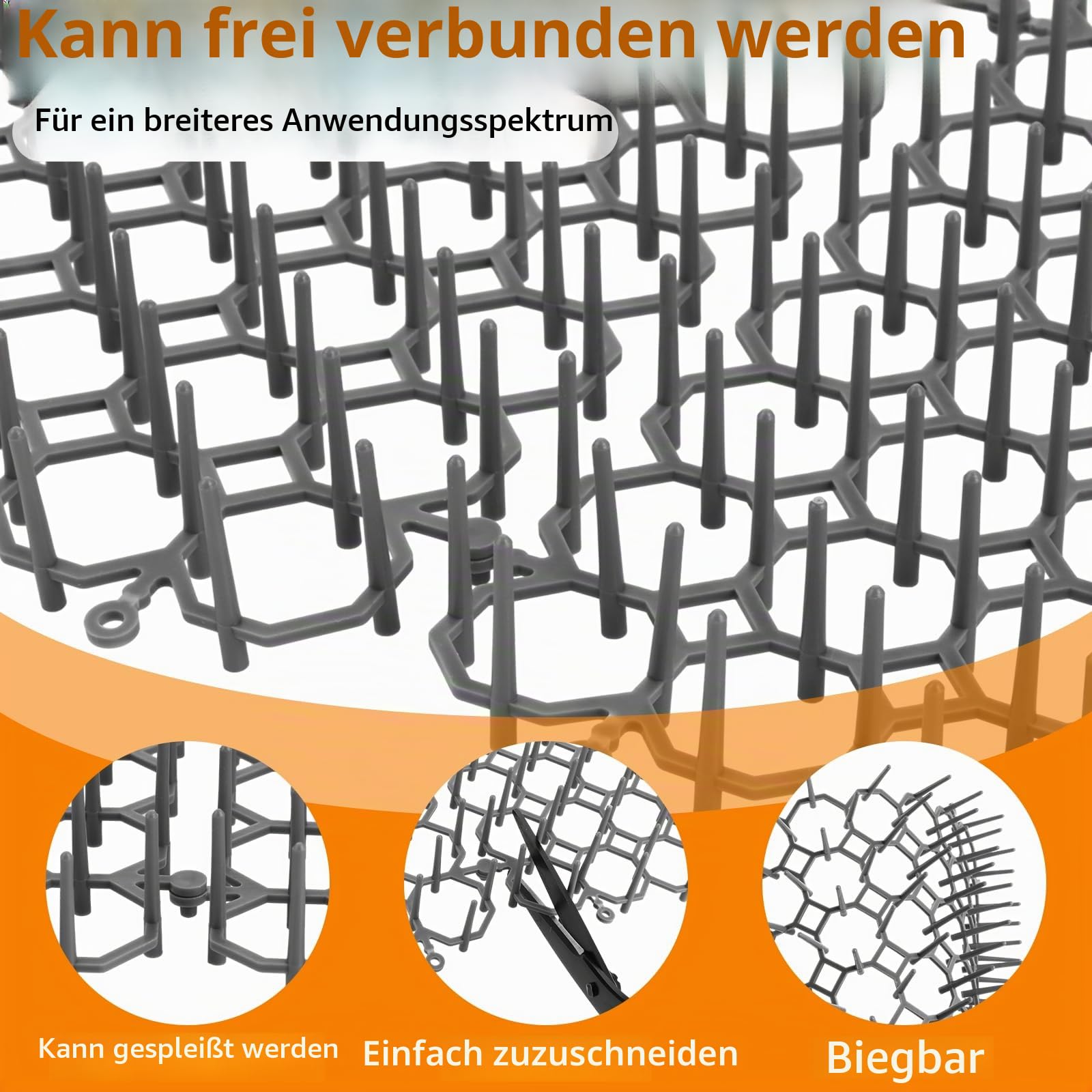 JMIATRY 24 Stück Dornengitter Gegen Katzen, 20 x 15 cm Katzenabwehrmatte Grau, Katzenabwehr Spikes Katzenabwehr Matte für Garten und Außenbereich