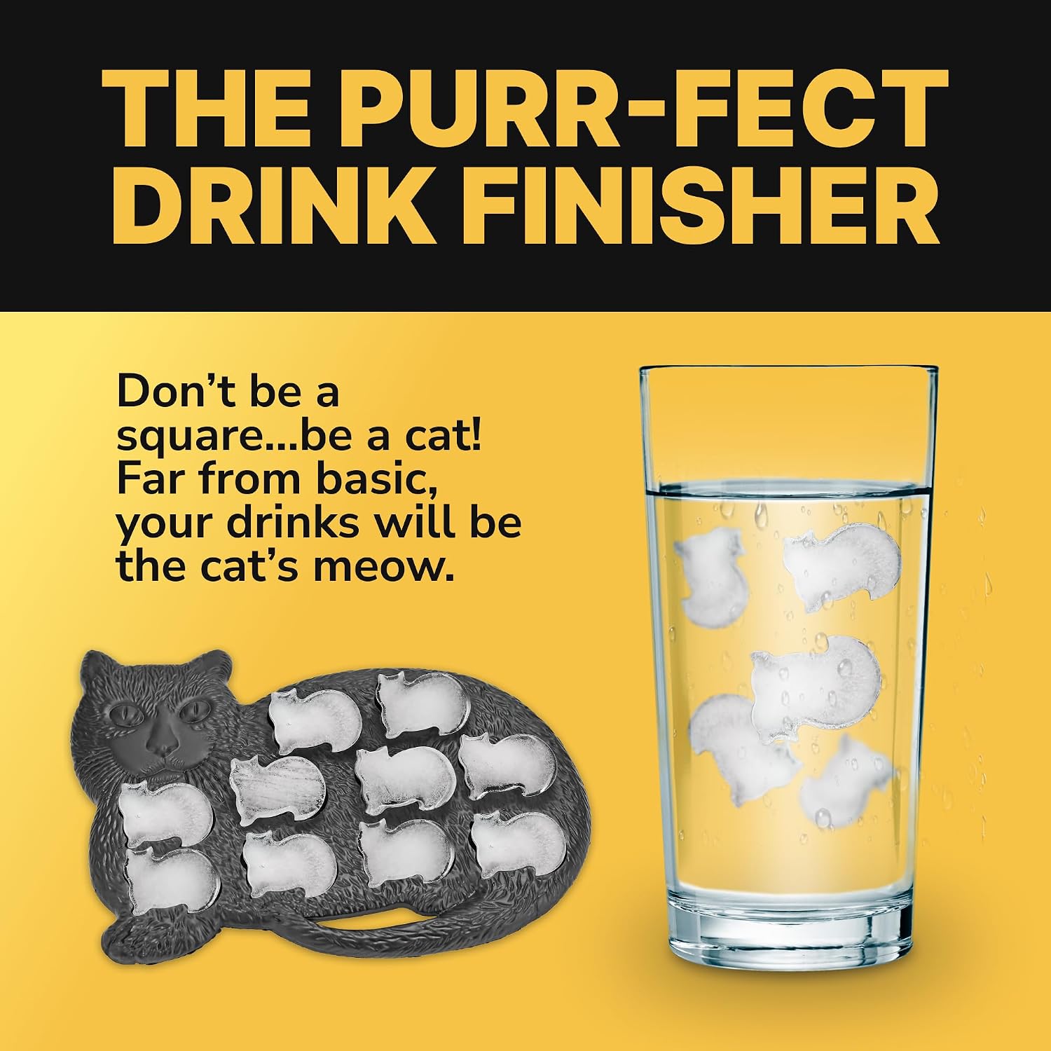 Fairly Odd Novelties Cat Shaped Ice Cube Tray - Purr-fect for Cat Lovers, Fun Animal Replica Mold for Parties, Makes 10 Cute Cubes, Dishwasher Safe (Pack of 2) image 4