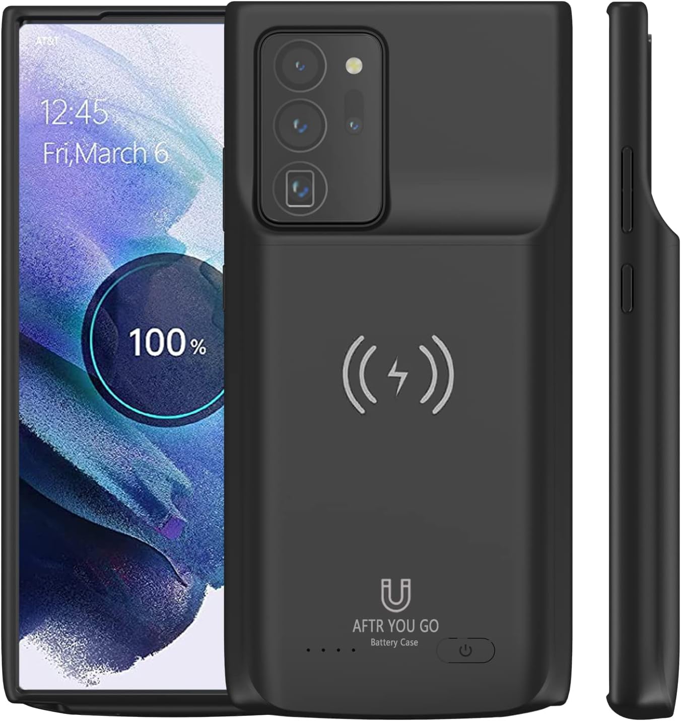 AFTRYOUGO Battery Case for Galaxy Note 20(6.7 inch), 7000mAh, Qi Wireless Charging Supported, Rechargeable Power Extended Backup Charger Case (XDL-633M)-Black, Black, Model:ZHX-640