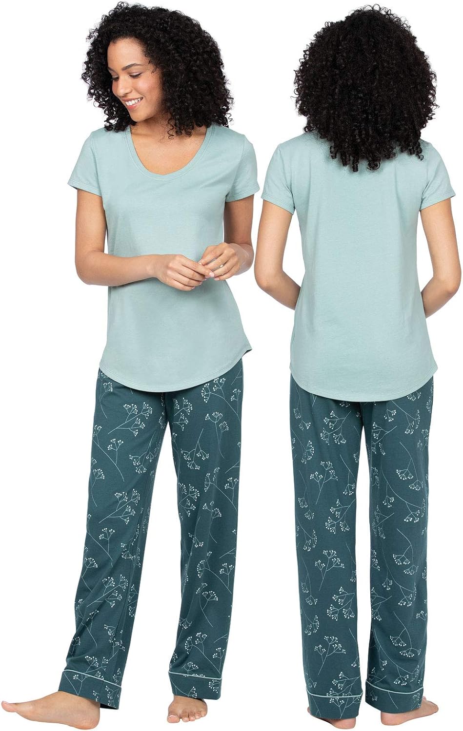 PajamaGram PJs For Women Set - Women Pajamas, Short Sleeve, 100% Cotton - Image 2