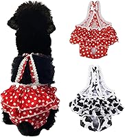 Vista 8 de 2 piezas de pañales lavables para hembra con tirantes, cómodos pañales reutilizables para cachorros, bragas sanitarias para perros, ropa