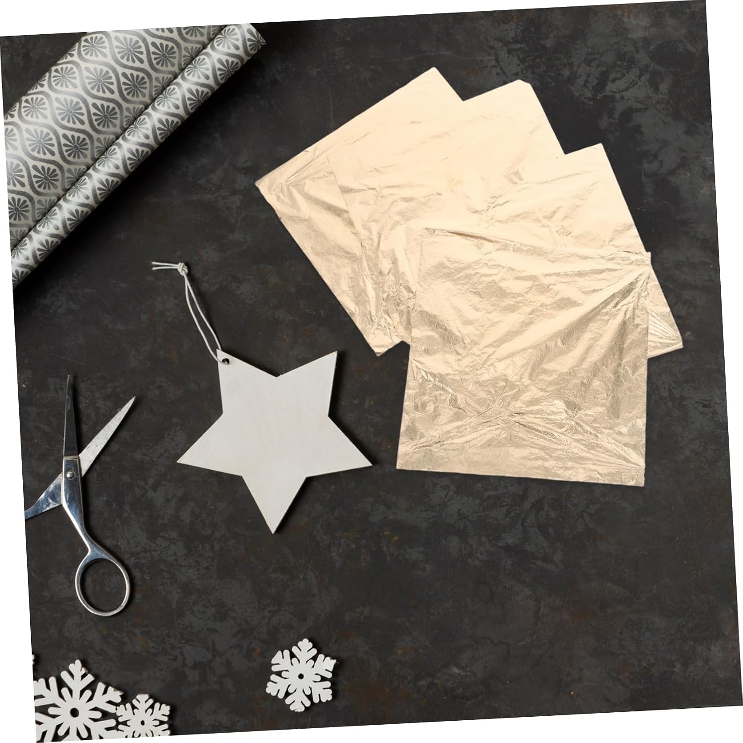 Gadpiparty 100 Sheets Gold Foil Transfer Paper for DIY Crafts Furniture Restoration Gilding and Painting Projects Sturdy Fade Resistant Versatile Art Supplies