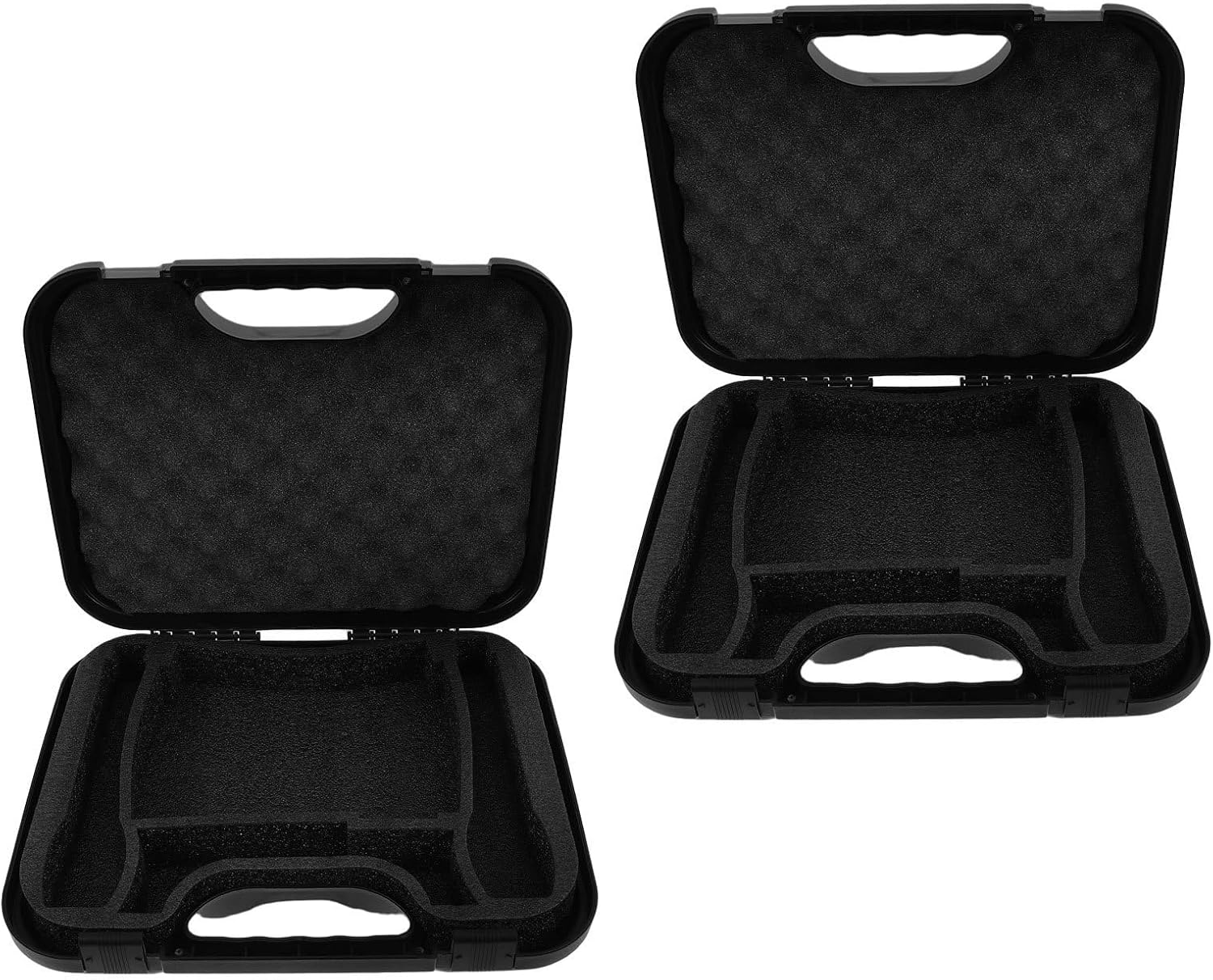 2pcs Portable Microphone Storage Case with Shockproof Protection and Handheld Handle, Large Capacity Plastic and Sponge Organizer for Microphones and Musical Instruments,