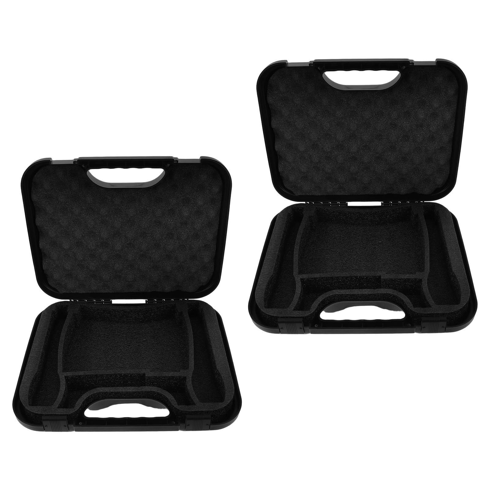 2 Pezzi Valigia per Microfono Wireless Protezione Antiurto, Grande Capacità, Manico Portatile in Plastica, Adatta per Performance Musicali All'aperto e Studi Professionali