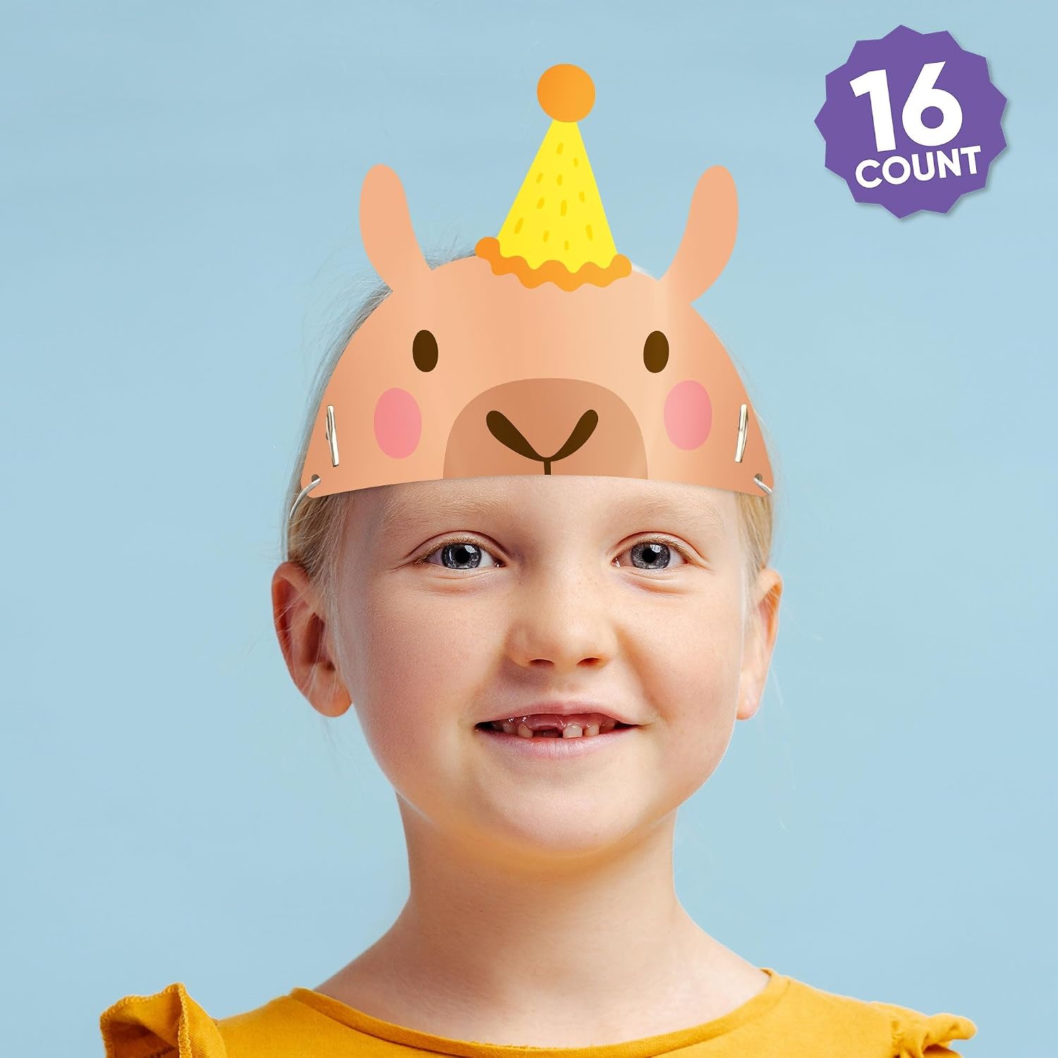 Big Dot of Happiness Capybara Paper Headband Crowns, Capy Birthday Theme for Kids, DIY Capybara Party Hat Favors, 16 Count