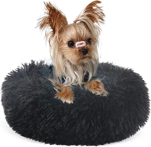 Miniatura 6 de Cama para perros pequeños, cama mullida para cachorros, lavable, dona, antideslizante, 15 pulgadas