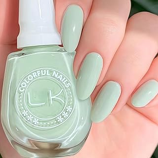 Air Dry Light Green Nail Polish, Mint Green Nail Polish Long Wearing, Pastel Green Nail Polish Non Gel for Women Girls, Vegan Mint Nail Polish, 13ML