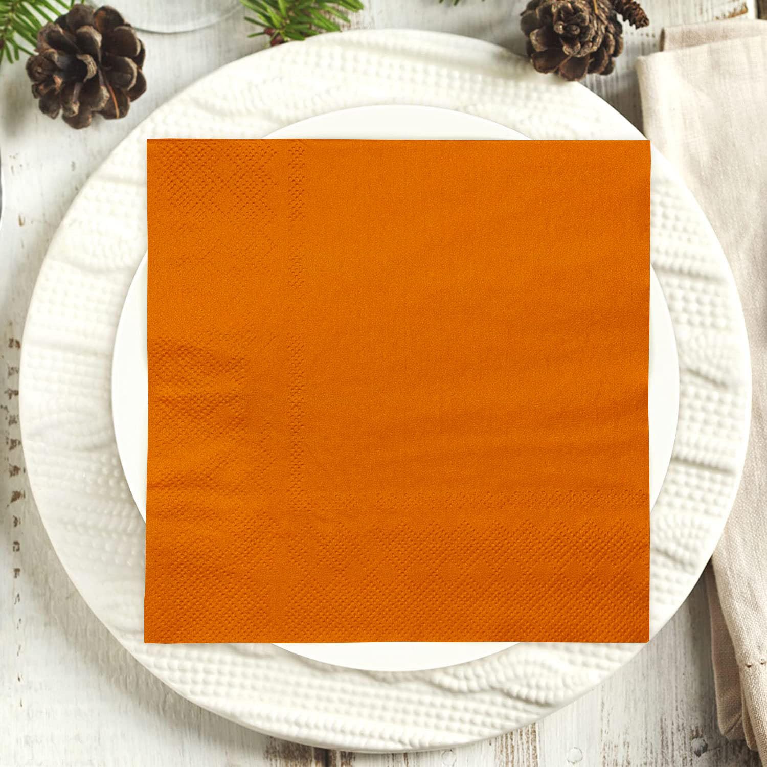 Servilletas Papel Naranja Desechables Servilletas Decoupage Cocktail Cumpleaños 2 Capas Toilet Papel Higienico Decoración de Mesa para Bodas,Fiesta en el Jardín 30 Paquetes(33x33cm）