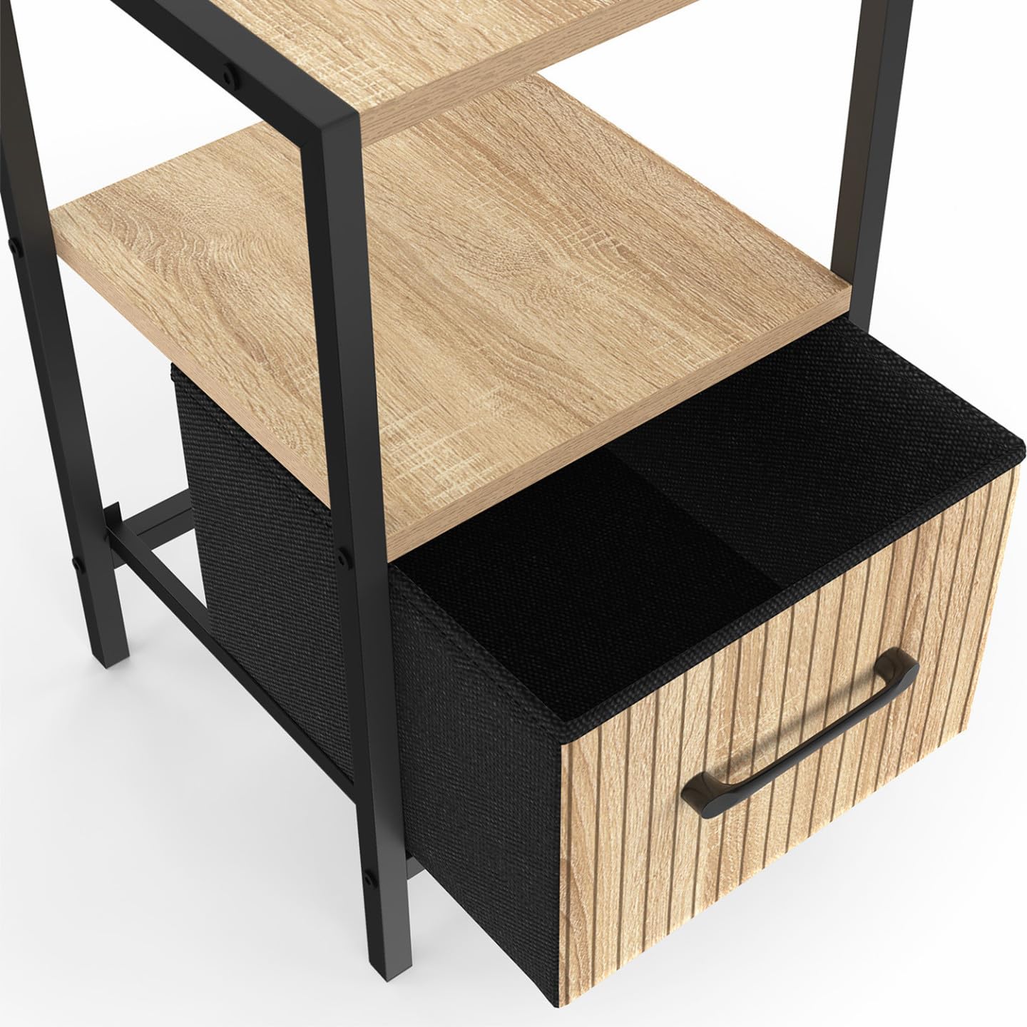 IDMarket - Lot de 2 Tables de Chevet Utah 1 tiroir et 1 Niche Effet Lattes