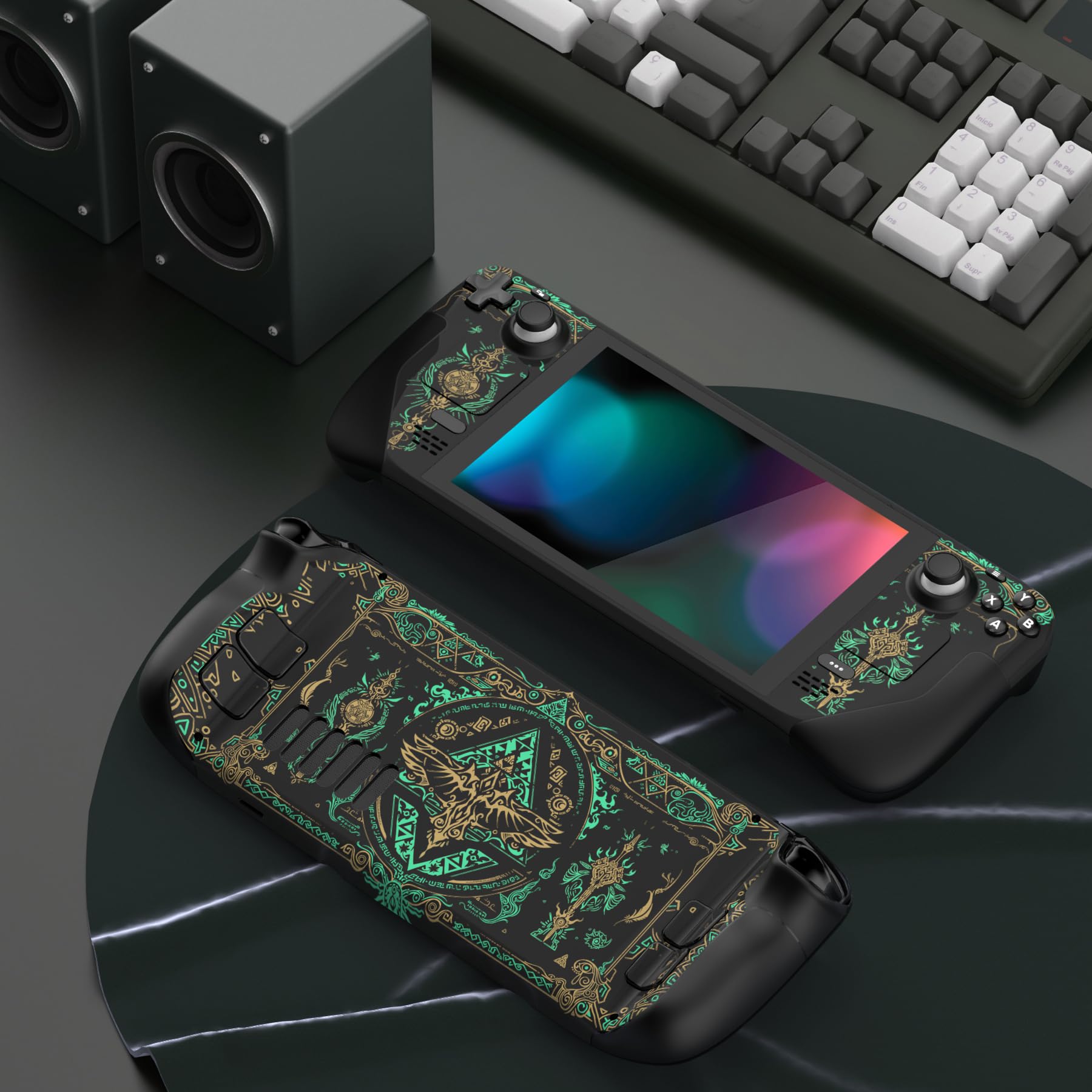 playvital Adesivo Skin per Steam Deck LCD,Adesivi Decal Sticker Vinile Protettiva per Steam Deck OLED Console-Totem del Regno