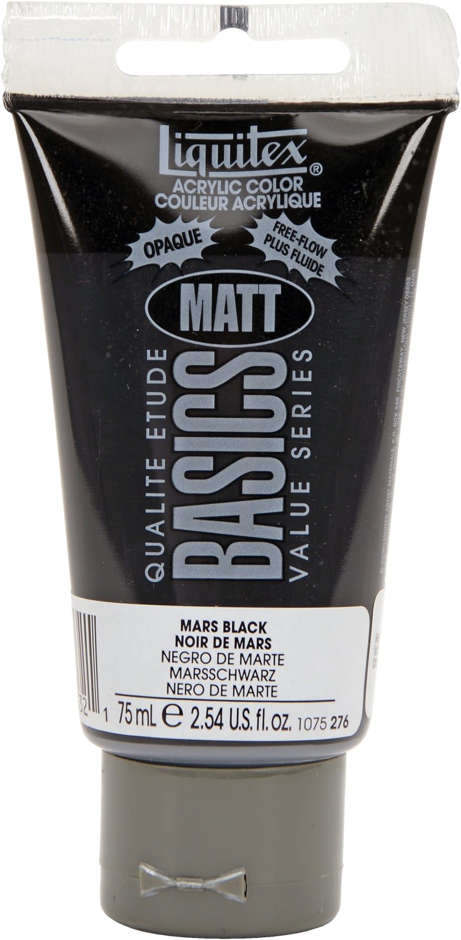 Liquitex BASICS Matt Color Paint Tube, 2.5-Ounce, Mars Black