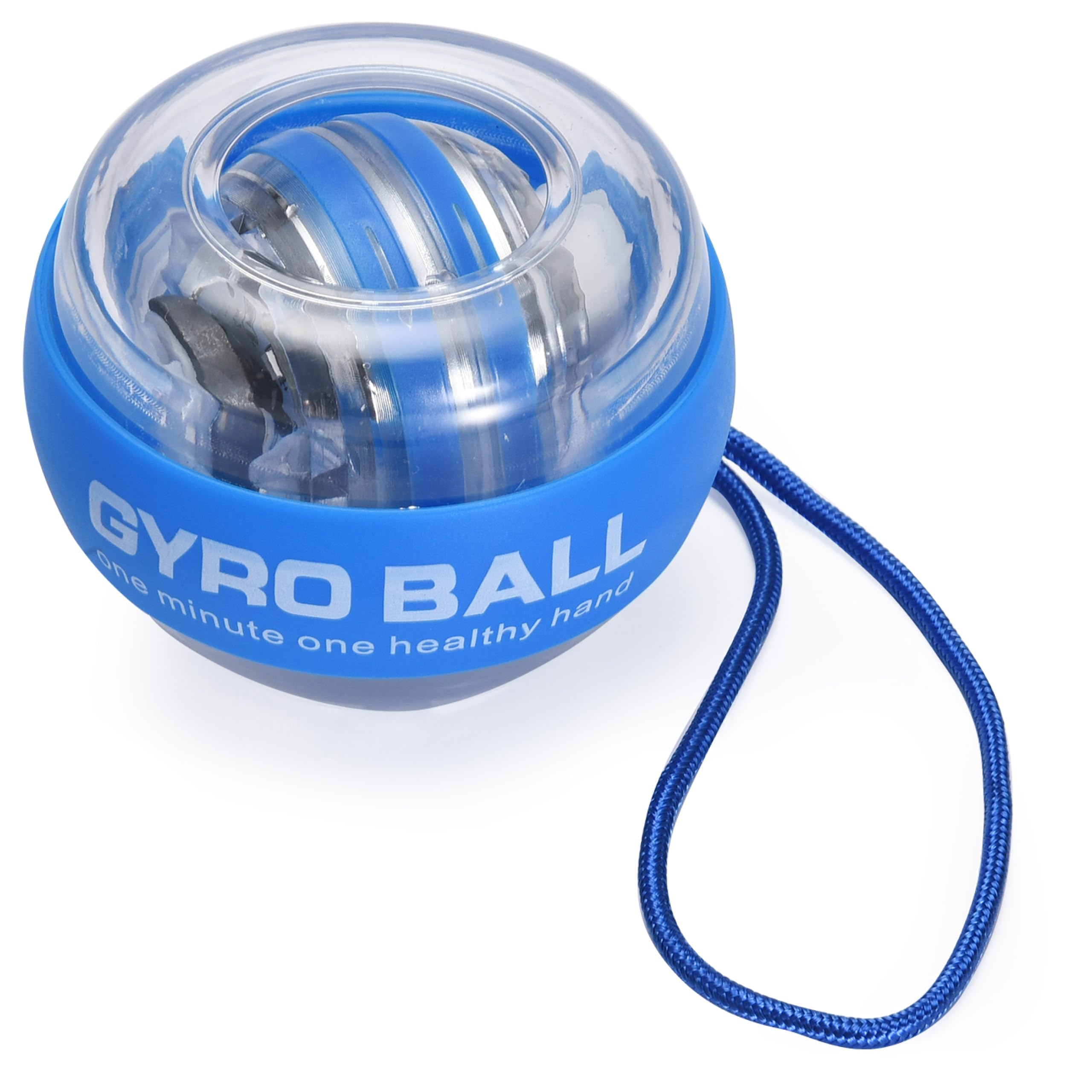 Tribe WOD Gyro Ball - Gyroscopic Forearm Exerciser - Wrist Strengthening Workout Equipment - Forearm Ball Spinner - Improve Grip Strength for Athletes and Musicians - 5.6x7.4x7.4 cm, Blue