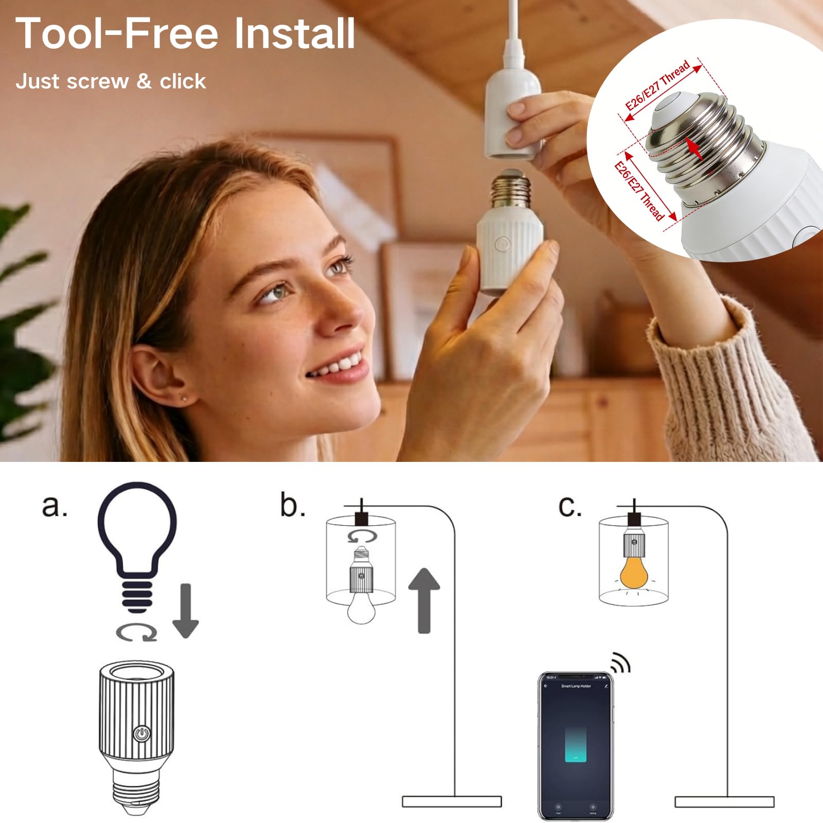 LoraTap Smart Light Bulbs - Alexa & Voice Control -6