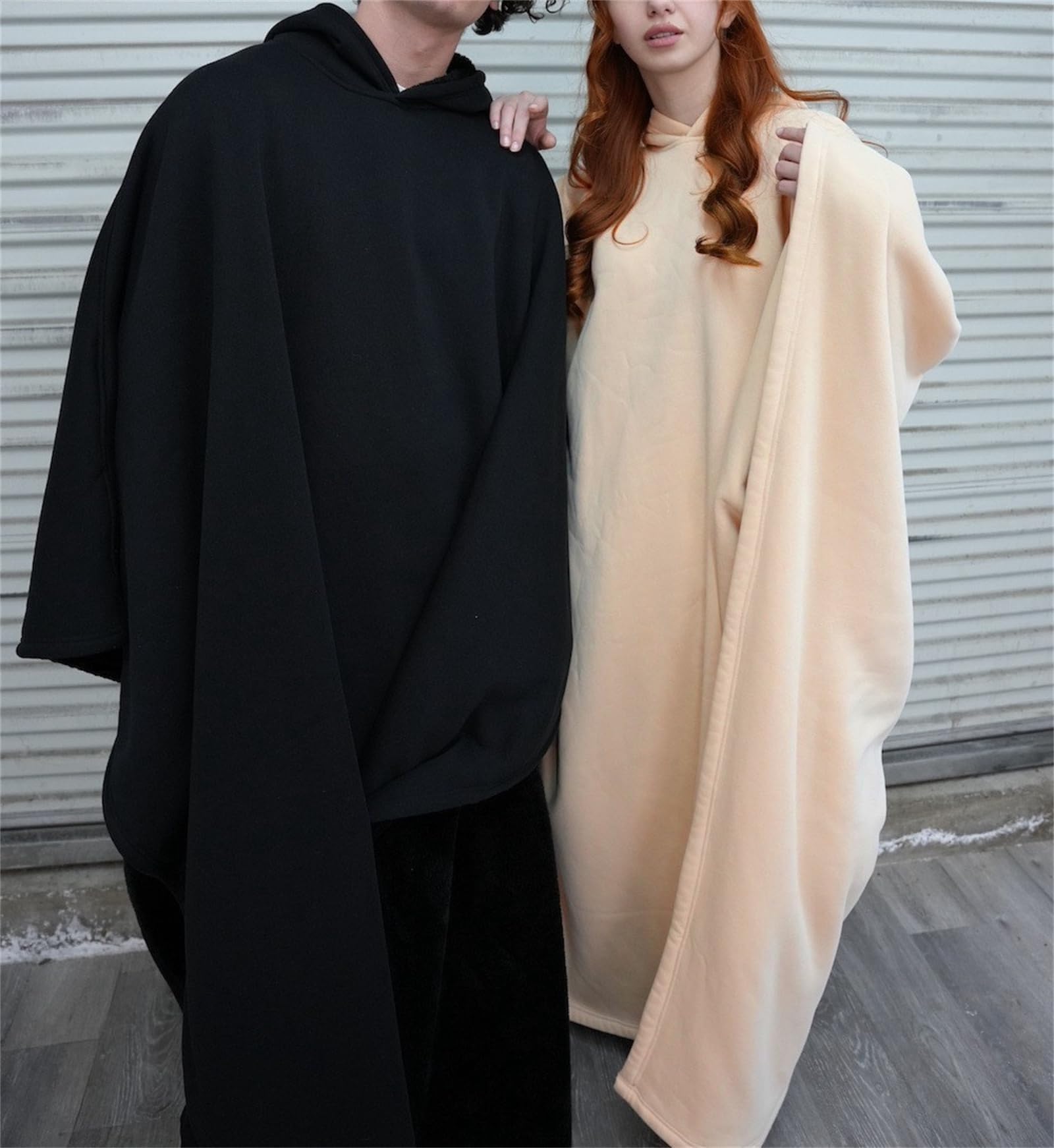 Arcane Sweat à capuche unisexe surdimensionné long poncho à capuche Poncho lesté portable unisexe coupe ample
