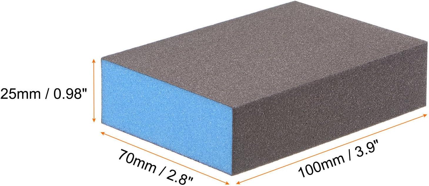 Toolparts And Accessories 12pcs Sanding Sponge Blocks 800-1000 Grits Sanding Block 100x70x25mm Brown&Blue (#CN#130824-04960)