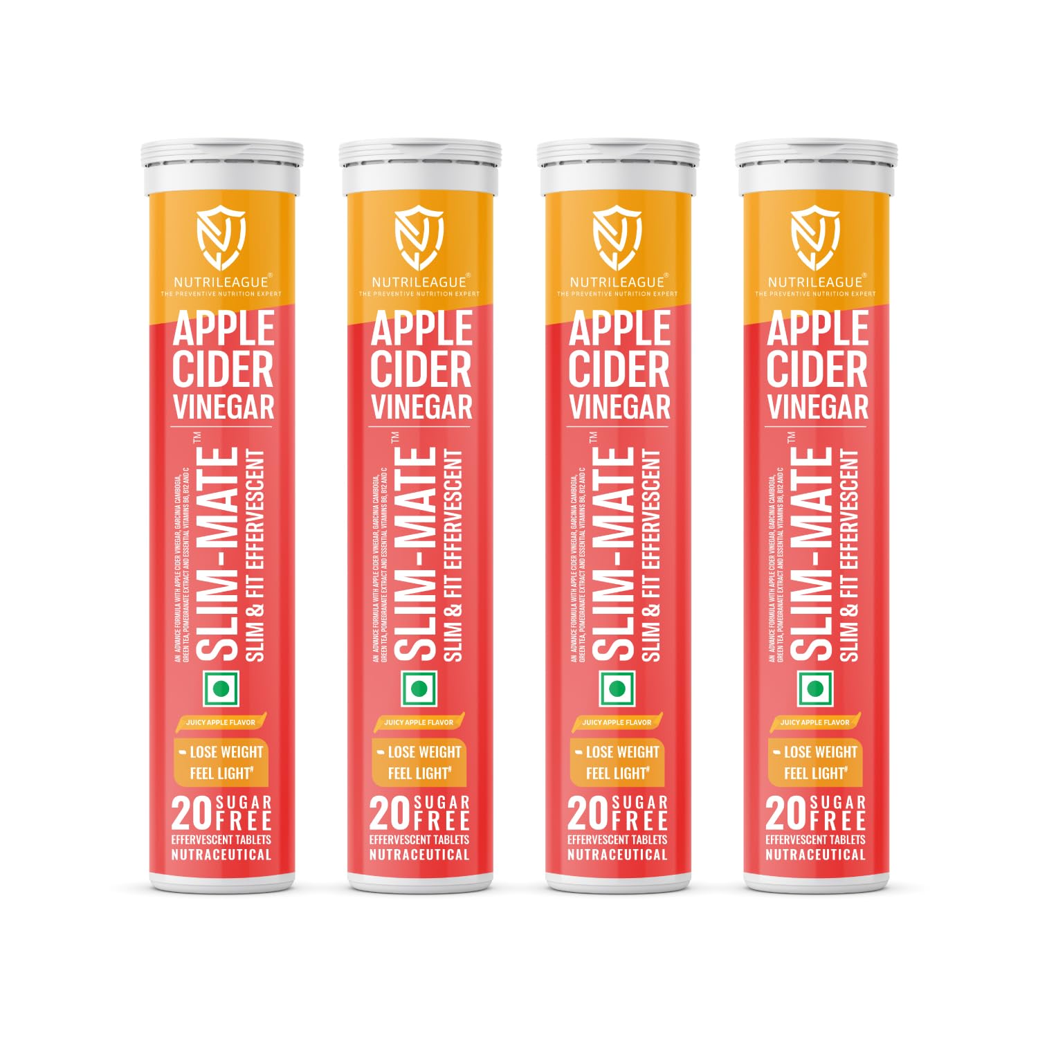 Nutrileague Slim-Mate (Slim & Fit) Effervescent Tablet | For Weight Loss | Apple Cider Vinegar with Mother (ACV) | 20 Tabs Each | Apple Flavour | Sugar-Free | Vegan | Garcinia Cambogia, Pomegranate, Green Tea & Vitamin C, B6, B12 (B0C1K337V5) Amazon Price History, Amazon Price Tracker