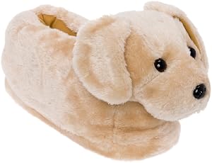 Funziez Fuzzy Dog Slippers for Women Men Funny House Shoes Animal Cute Novelty Great Mothers Day Gift for