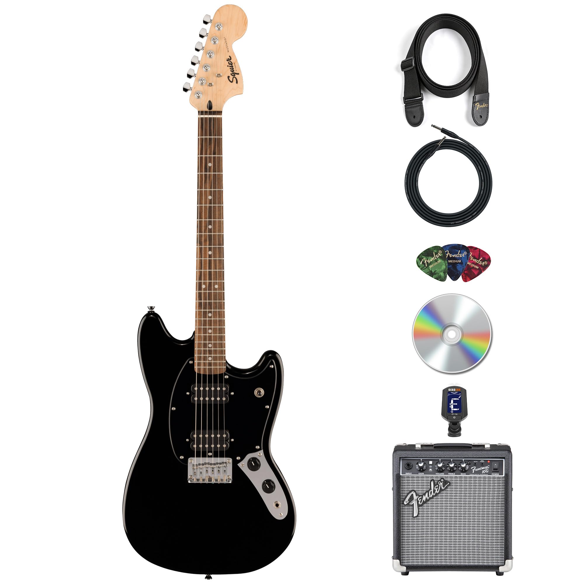 Amazon.com: Fender Squier Sonic Mustang HH Electric Guitar - Black