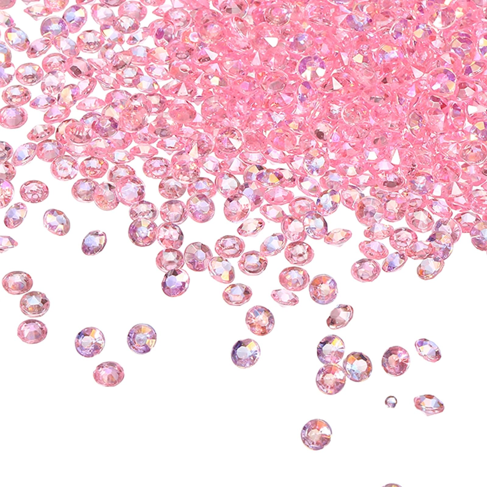 sourcing map 5000Pcs Wedding Table Scatter Confetti Diamond, 4.5mm Acrylic Bulk Fake Crystals Vase Diamonds Decorations for Table Centerpiece Wedding Bridal Party Vase Beads, Light Pink AB — image 1