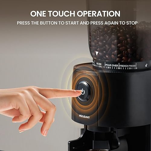 Miniatura 5 de Molinillo eléctrico de café con rebabas, molinillos de granos de café para uso doméstico con 38 ajustes de molienda, molinillo automático de