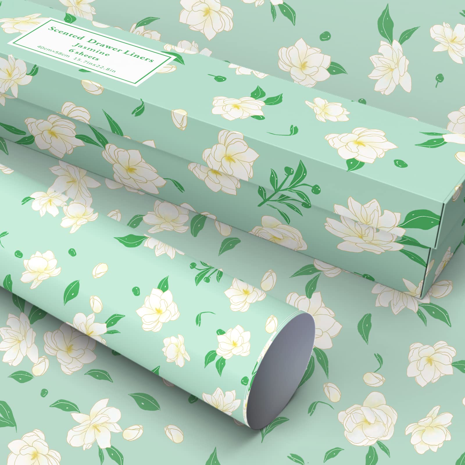 LA BELLEFÉE Carta Profumata Jasmine 6 Fogli 47 x 50 cm per Cassetti e Armadi