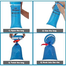 MP MOZZPAK Vomit Bags Disposable 24 Pack - 1000ml Emesis Bags, Leak-Proof Barf Bag, Travel Friendly Puke & Nausea Bag for Motion Sickness, Medical Grade Throw up Relief for Car, AirPlane, & Road Trip