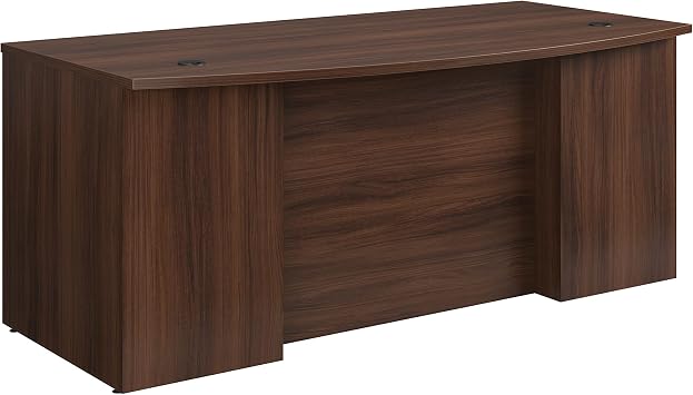 OfficeWorks by Sauder Affirm 72 X 36 Exe Brkfrt Bow Fr Dsk, L 35.43 x W 71.10 x H 29.29, Noble Elm
