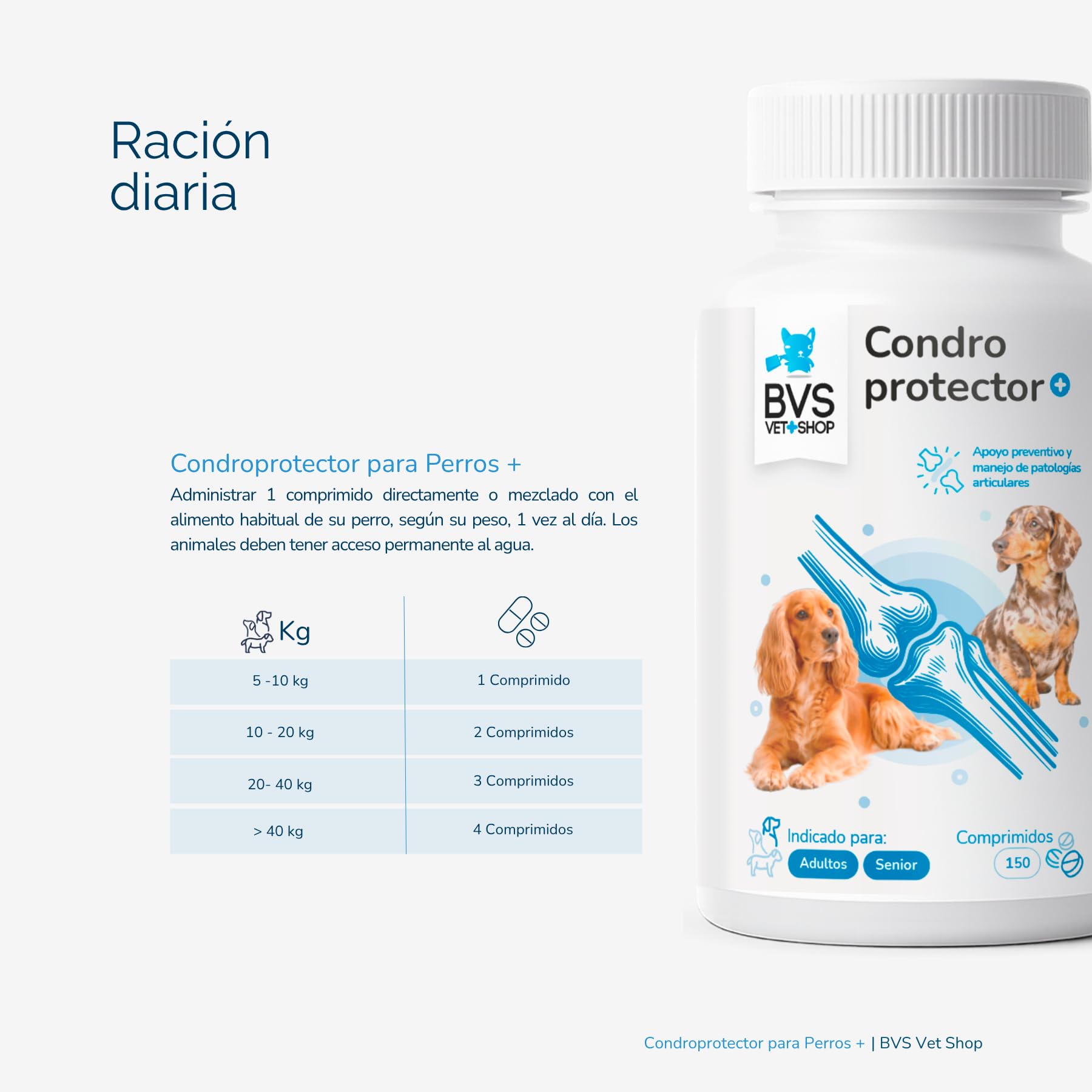 BVS Vet Shop | Condroprotector Plus para Perros | Ayuda para Problemas articulares de tu Mascota | 300 Comprimidos