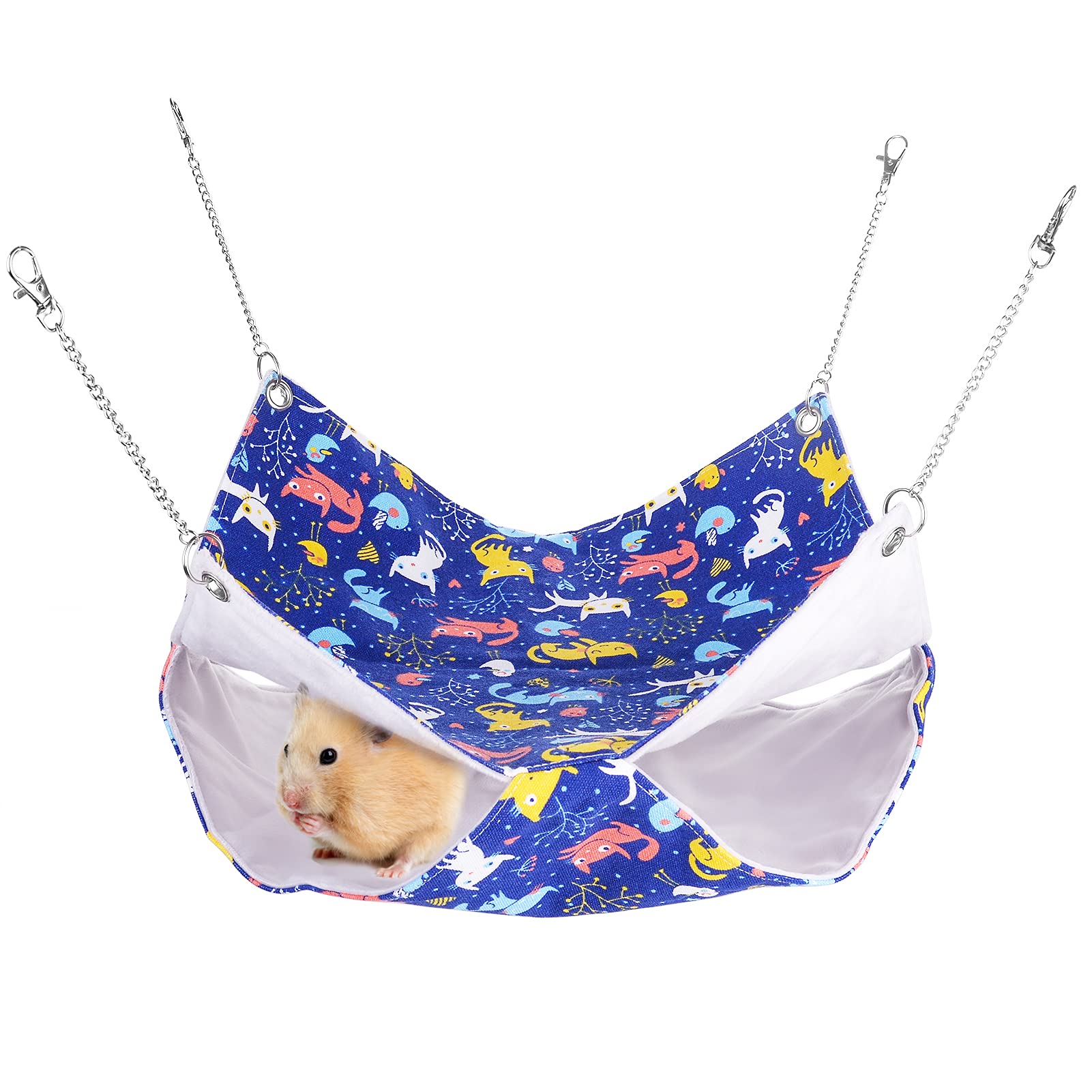 Small Animal Hammock, Pet Hanging Hammock, Pet Guinea Pig Rat Cage Hammock Soft Bunkbed Hanging Bed Napping Bed Sleep Nap Sack ​for Ferret Hamster Chinchilla Squirrel