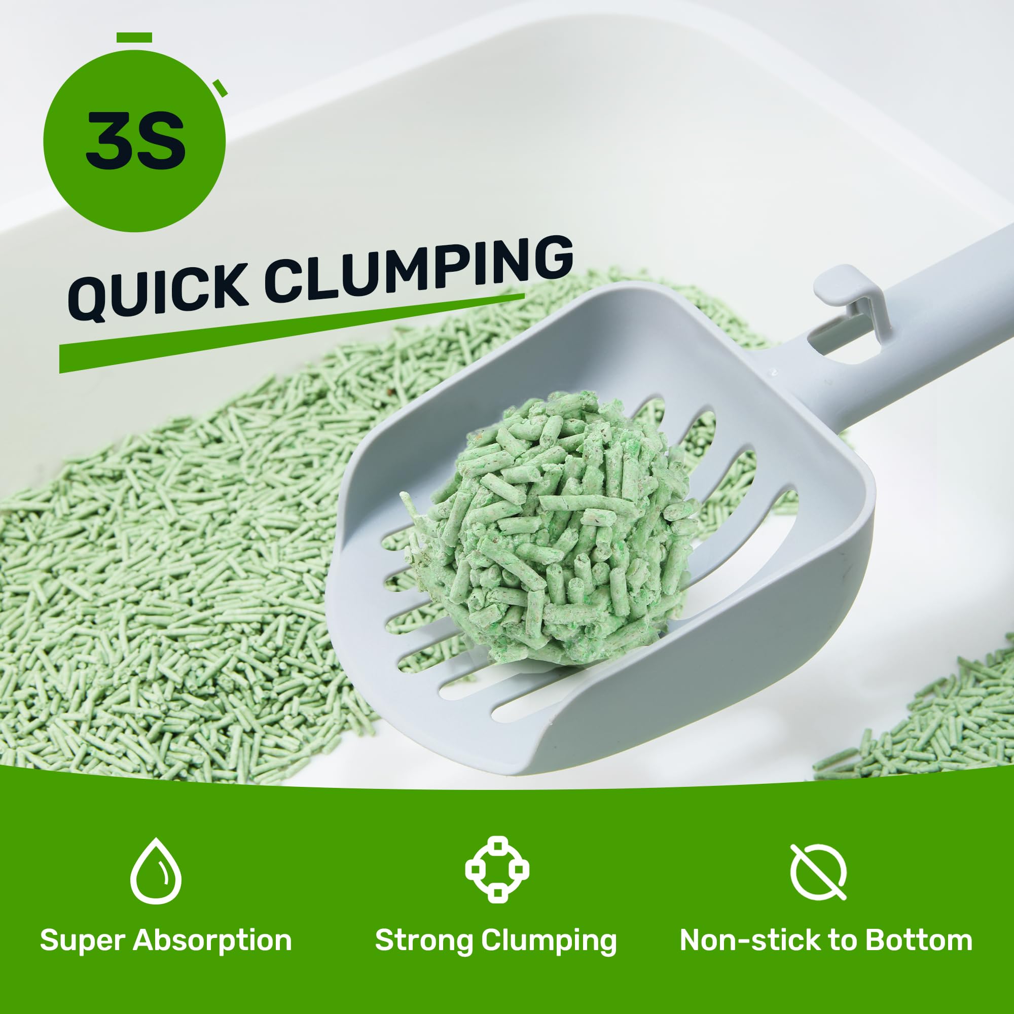 FUKUMARU Tofu Cat Litter, Clumping Cat Litter, Odour Control with Green Tea Scent, Dust-Free and Easy to Clump, Flushable - Image 4