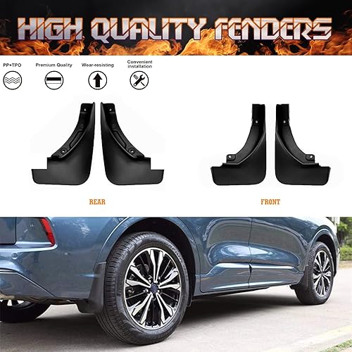 Miniatura 5 de Xotic Tech - Juego completo de 4 protectores contra salpicaduras para guardabarros delanteros y traseros, con accesorios de hardware, juego completo