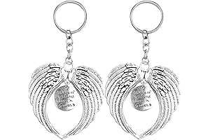 5Pcs Delicate Antique Silver Angel Wings Keychains, Wing Charms Key Rings, Vintage...