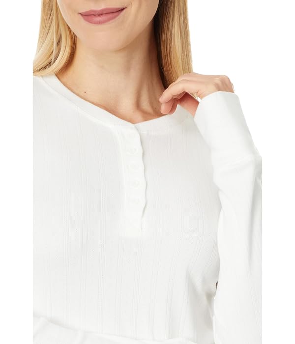 P.J. Salvage Women's Loungewear Back to Basics Long Sleeve Top, Ivory, Small by PJ Salvage - Image 3
