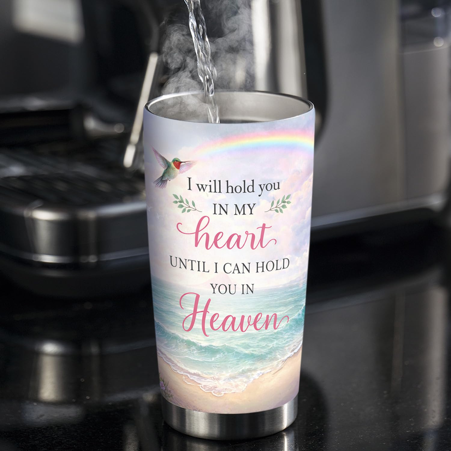 Amazon.com: 64HYDRO 20oz Faith Hummingbird Tumbler, Memorial Heaven  Stairway Hold You in my Heart, Coffee Tumbler for Women, Stainless Steel  Double Wall Vacuum Insulated Coffee Mug, Travel Cup with Lid : Home