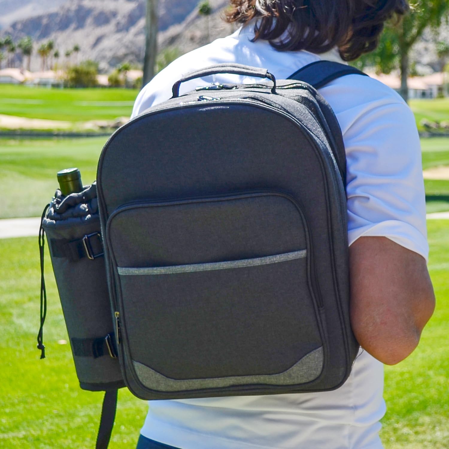 Picnic at Ascot Original Equipped 2 Person Picnic Backpack with Cooler & Insulated Wine Holder- Designed & Assembled in The USA