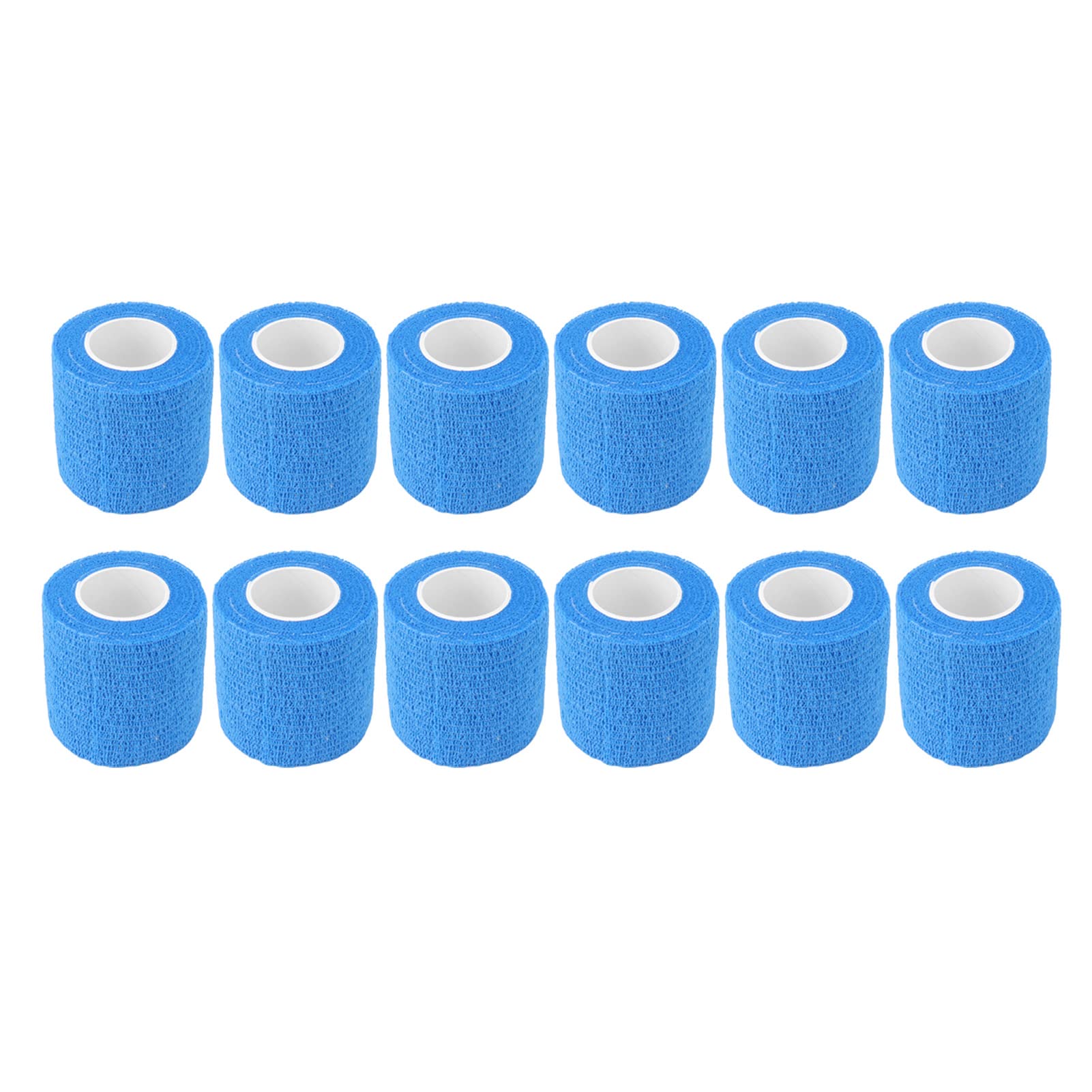 Lot de 12 Bandes élastiques Auto-adhésives imperméables pour réparation de Sabots pour Vaches, Chevaux, Chiens, Chats, Polyester Non tissé, Longueur 4,5 m, Lot de 12 (Bleue)