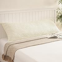 Vista 85 de PHF Fundas de almohada con tejido de gofre de 24" x 24", paquete de 2, funda de almohada cuadrada 100% algodón para decoración de ropa de cama, sin