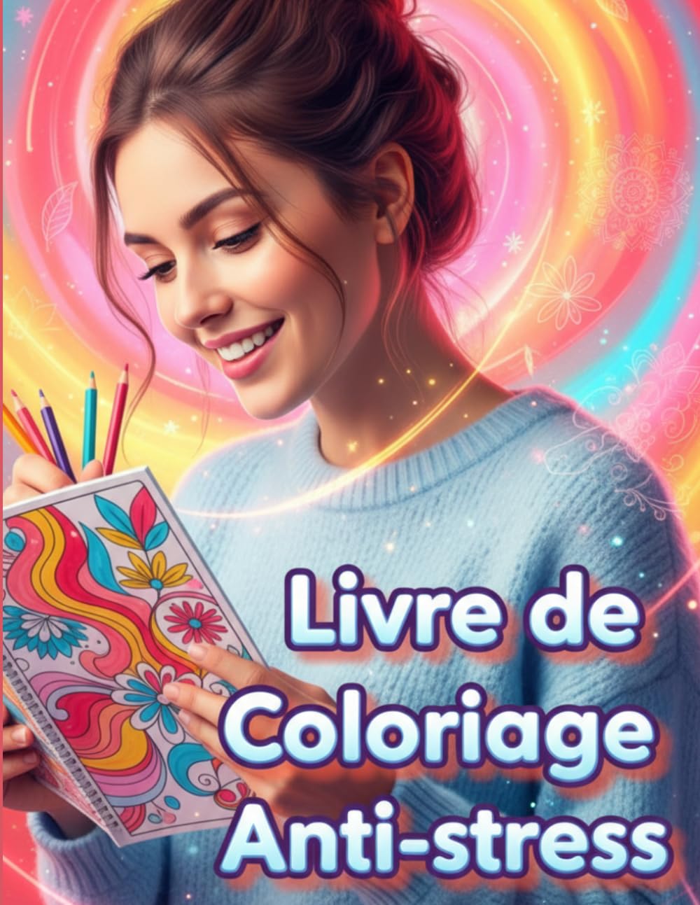 Livre de coloriage anti-stress: Avec affirmations positives pour apaiser l’anxiété et se détendre