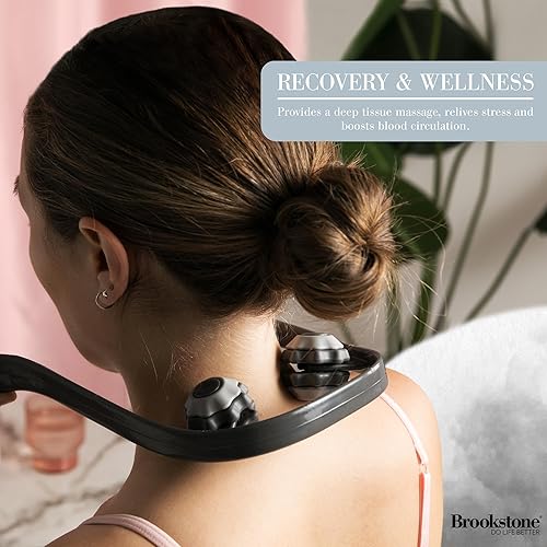 Miniatura 5 de Brookstone Rodillo masajeador de cuello - Rodillo de mano para aliviar el dolor - Rodillo de masaje de cuello premium para hombros y cuello -