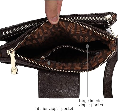 Miniatura 4 de MKF Crossbody Bolsas para mujer Bolsa de mensajero con cordón cruzado Bolso de piel sintética para mujer