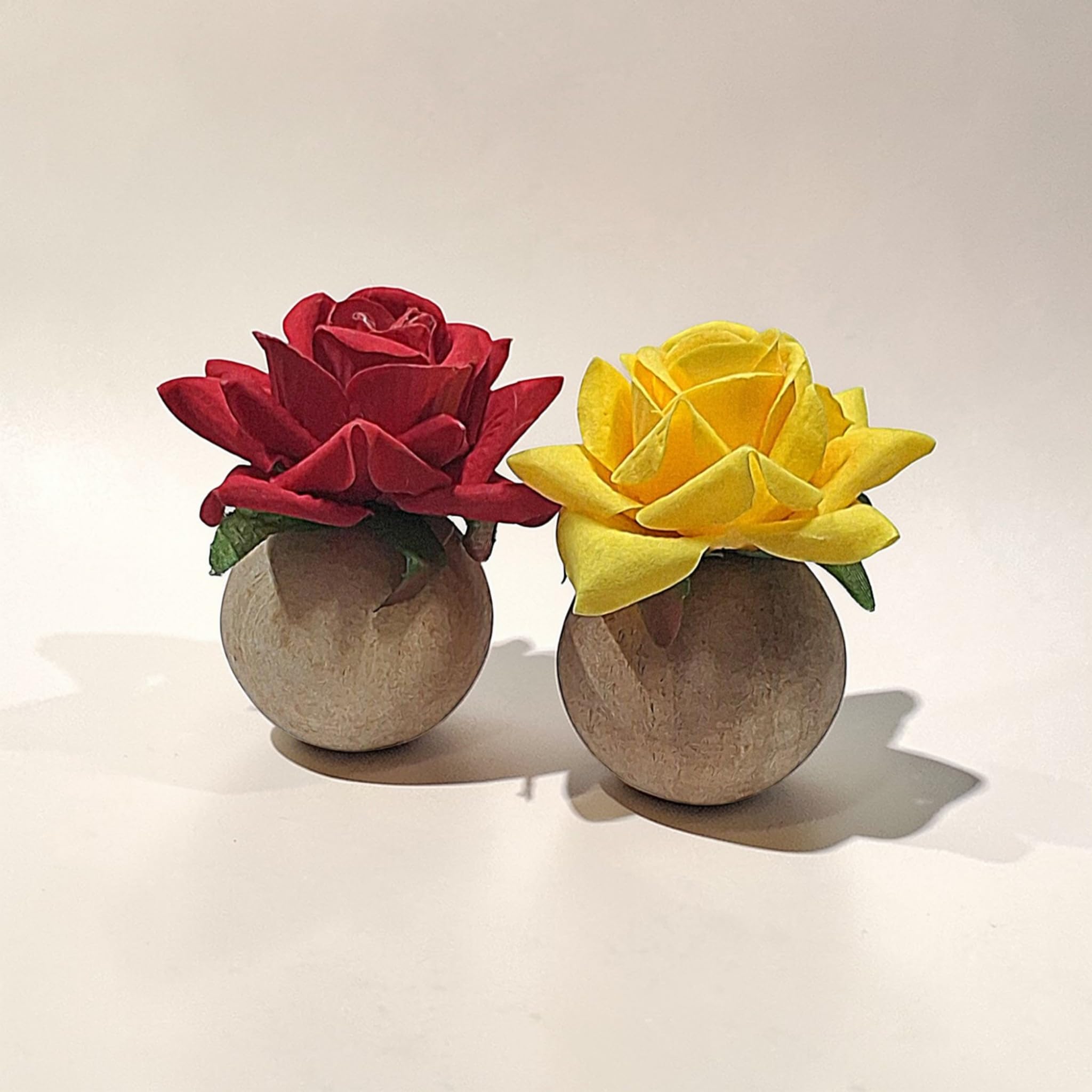 Handmade Wooden Round Small Flower Vase for Home Decortion Table Top Showpiece for Living Room, Office & Gifting Pack of 2-image-12